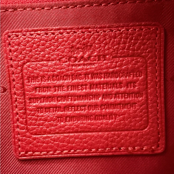 COACH Red Pebble Leather Turnlock Hobo Bag – EUC w/ Dust Bag - Picture 6 of 15